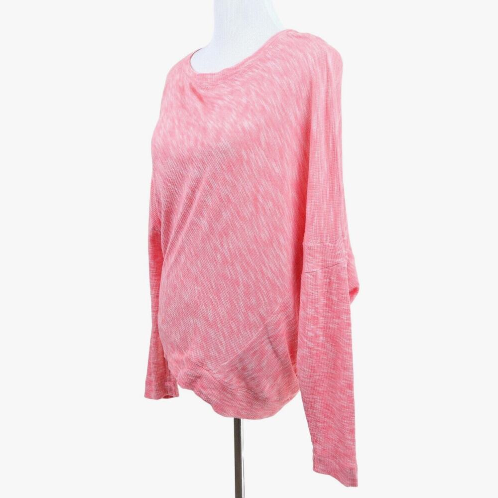 Anthropologie Size S Damiana Asymmetrical Knit Top Marled Pink Coral